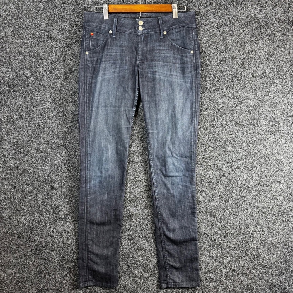 Hudson Skinny Jeans Womens 28 Dark Wash Stretch Flap Pocket Denim Blue